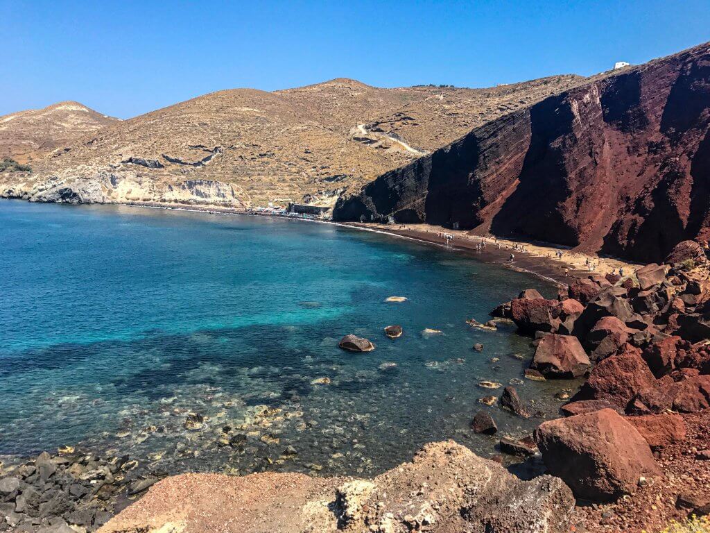 red beach in santorini