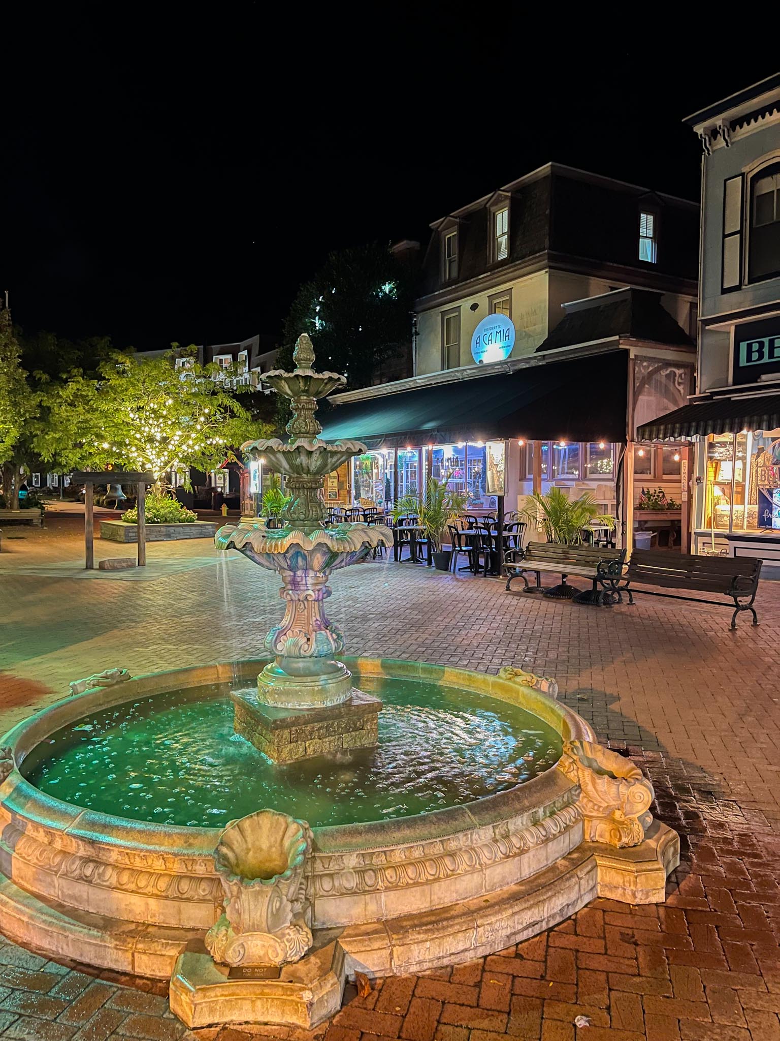 washington street mall at night